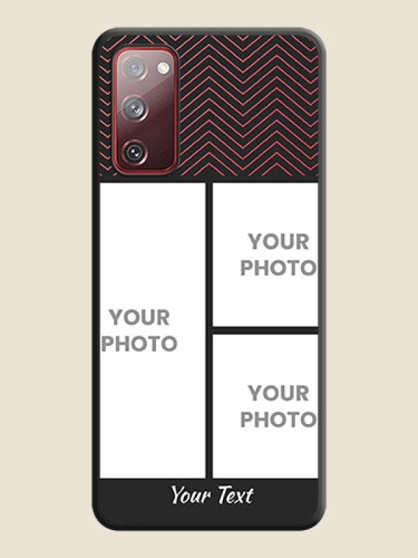 Custom Wave Pattern with 3 Image Holder on Space Black Custom Soft Matte Back Cover - Galaxy S20 FE 5G - alternate view