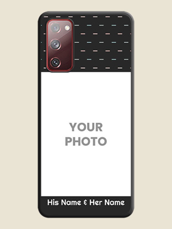 Custom Line Pattern Design with Text on Space Black Custom Soft Matte Phone Back Cover - Galaxy S20 FE 5G - alternate view