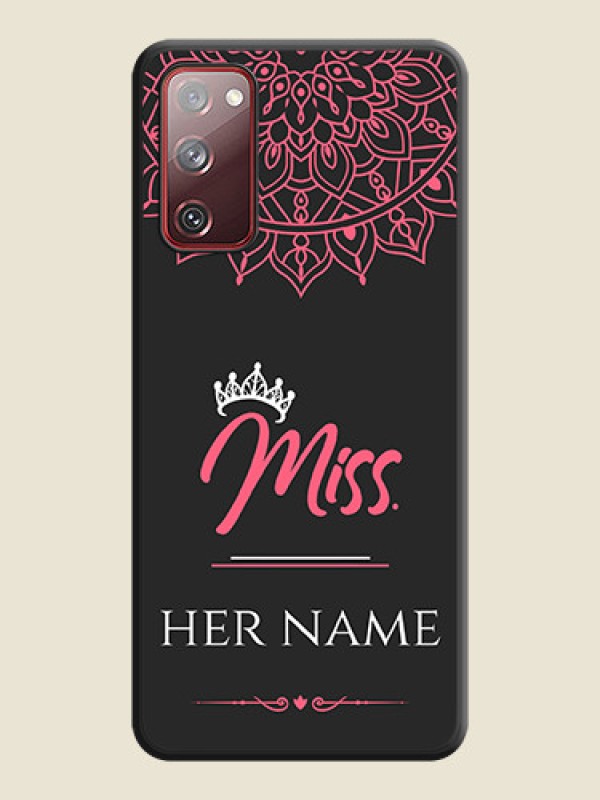 Custom Mrs Name with Floral Design on Space Black Personalized Soft Matte Phone Covers - Galaxy S20 FE 5G - alternate view