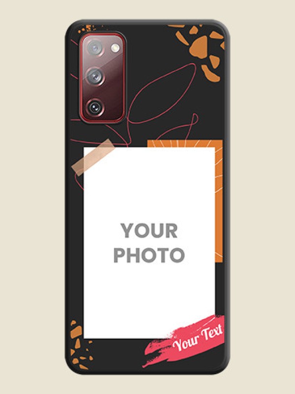 Custom Orange Photo Frame on Space Black Custom Soft Matte Phone Back Cover - Galaxy S20 FE 5G - alternate view