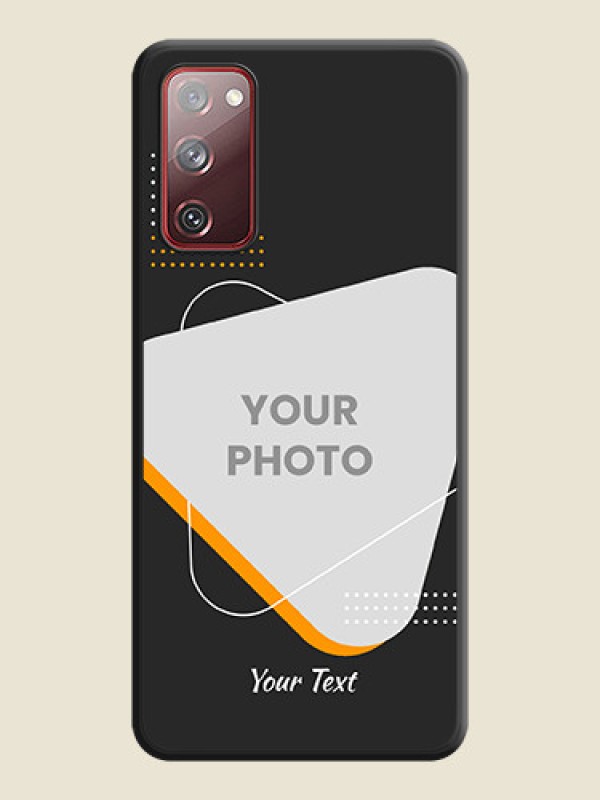 Custom Yellow Triangle on Photo on Space Black Soft Matte Phone Cover - Galaxy S20 FE 5G - alternate view
