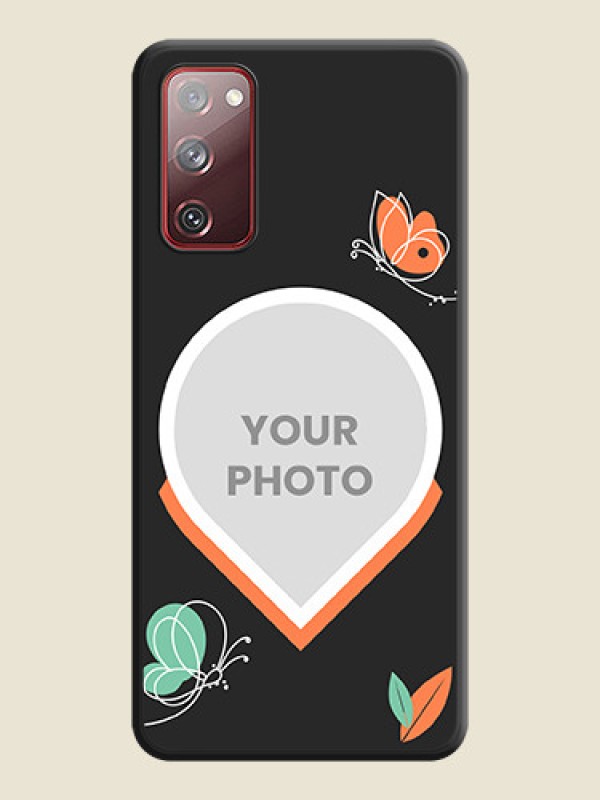 Custom Upload Pic With Simple Butterly Design On Space Black Personalized Soft Matte Phone Covers -Samsung Galaxy S20 Fe 5G - alternate view