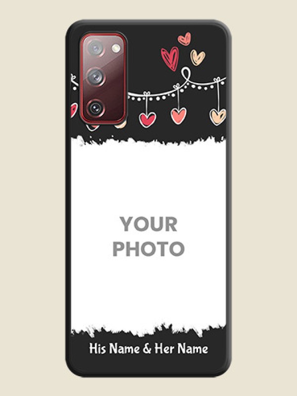 Custom Pink Love Hangings with Name on Space Black Custom Soft Matte Phone Cases - Galaxy S20 FE - alternate view