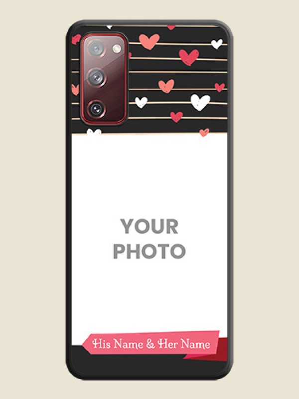 Custom Love Pattern with Name on Pink Ribbon  on Photo on Space Black Soft Matte Back Cover - Galaxy S20 FE - alternate view