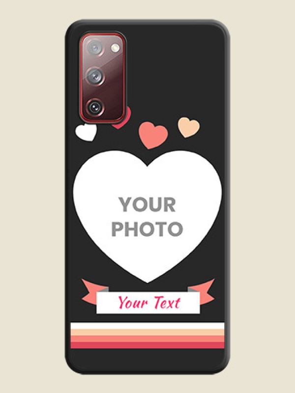Custom Love Shaped Photo with Colorful Stripes on Personalised Space Black Soft Matte Cases - Galaxy S20 FE - alternate view