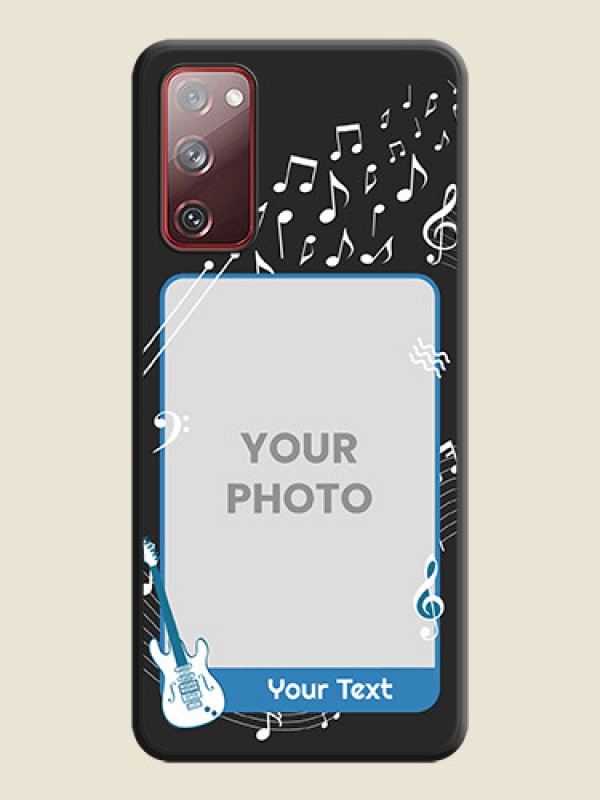 Custom Musical Theme Design with Text on Photo on Space Black Soft Matte Mobile Case - Galaxy S20 FE - alternate view