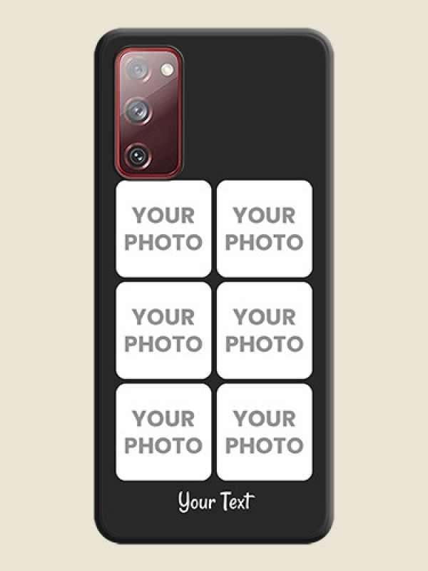 Custom Floral Art with 6 Image Holder on Photo on Space Black Soft Matte Mobile Case - Galaxy S20 FE - alternate view