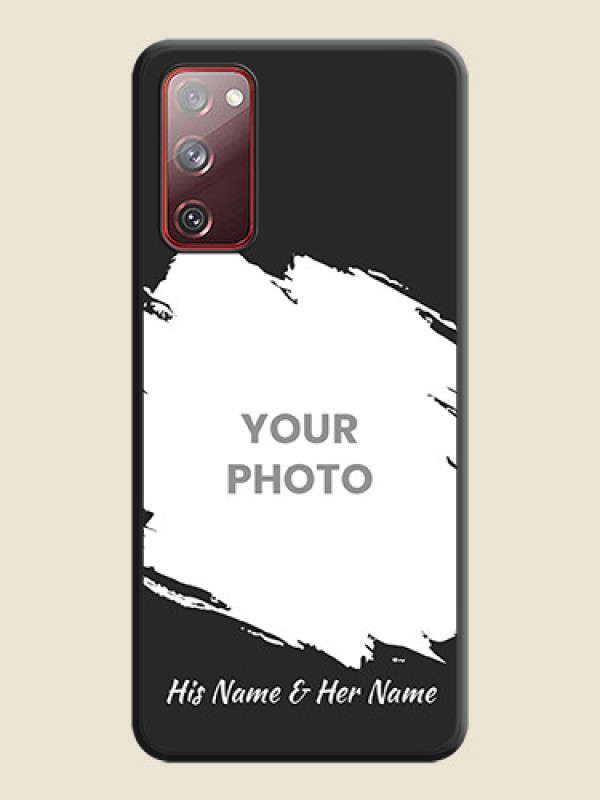 Custom Grunge Brush Strokes on Photo on Space Black Soft Matte Back Cover - Galaxy S20 FE - alternate view