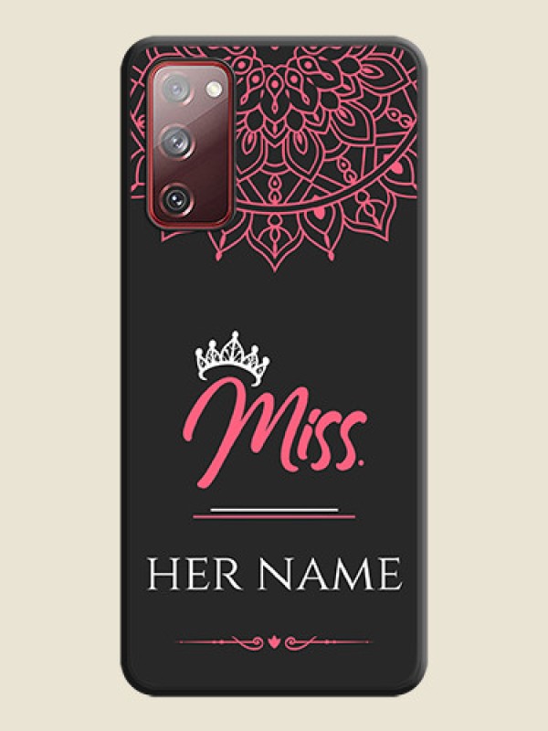 Custom Mrs Name with Floral Design on Space Black Personalized Soft Matte Phone Covers - Galaxy S20 FE - alternate view