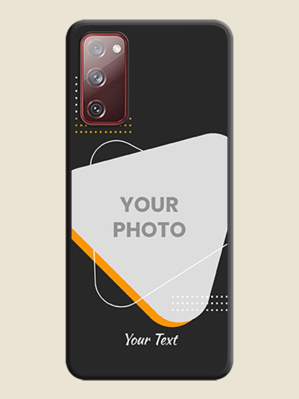 Custom Yellow Triangle on Photo on Space Black Soft Matte Phone Cover - Galaxy S20 FE - alternate view