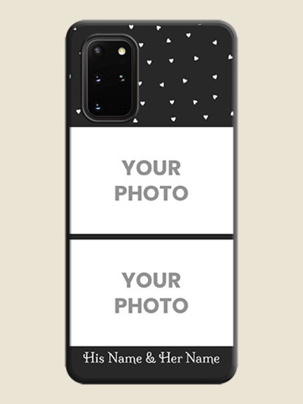 Custom Miniature Love Symbols with Name on Space Black Custom Soft Matte Back Cover - Galaxy S20 Plus - alternate view