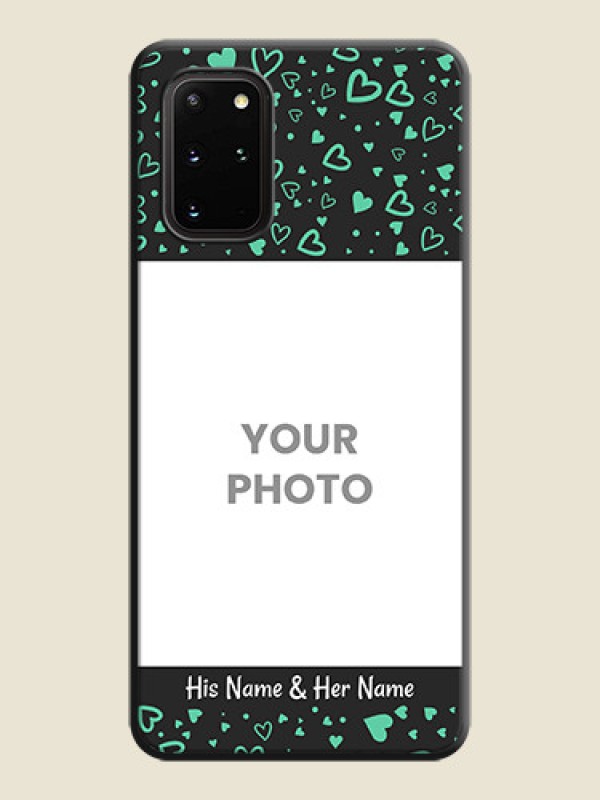 Custom Sea Green Indefinite Love Pattern - Photo on Space Black Soft Matte Mobile Cover - Galaxy S20 Plus - alternate view