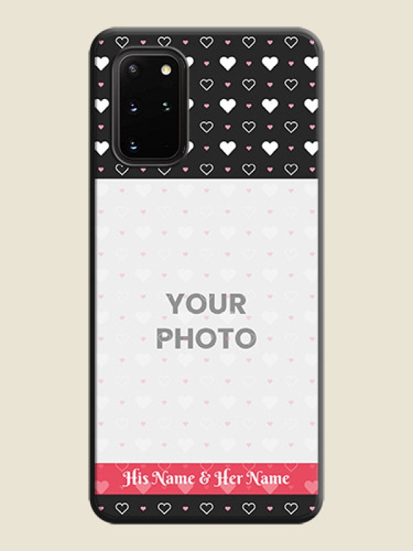 Custom White Color Love Symbols with Text Design - Photo on Space Black Soft Matte Phone Cover - Galaxy S20 Plus - alternate view