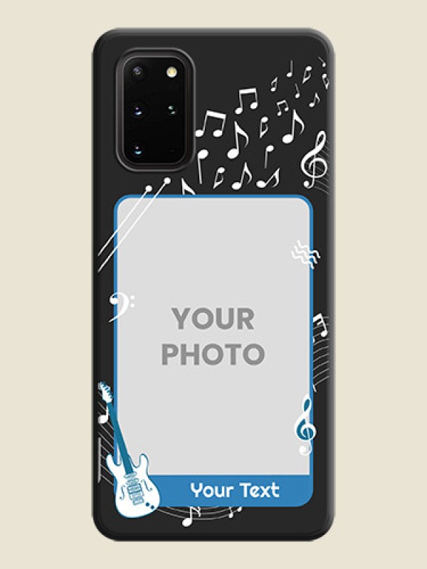 Custom Musical Theme Design with Text - Photo on Space Black Soft Matte Mobile Case - Galaxy S20 Plus - alternate view