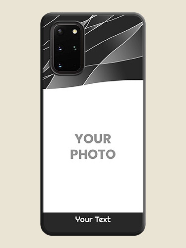 Custom Mixed Wave Lines - Photo on Space Black Soft Matte Mobile Cover - Galaxy S20 Plus - alternate view