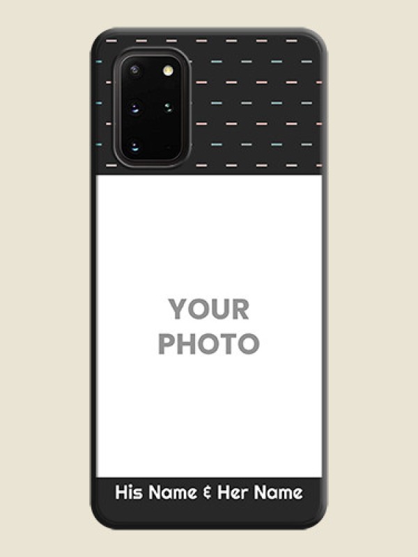 Custom Line Pattern Design with Text on Space Black Custom Soft Matte Phone Back Cover - Galaxy S20 Plus - alternate view