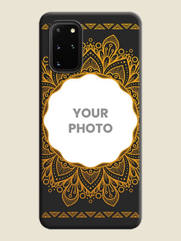Custom Round Image with Floral Design - Photo on Space Black Soft Matte Mobile Cover - Galaxy S20 Plus - alternate view