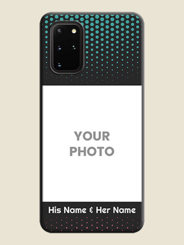 Custom Faded Dots with Grunge Photo Frame and Text on Space Black Custom Soft Matte Phone Cases - Galaxy S20 Plus - alternate view