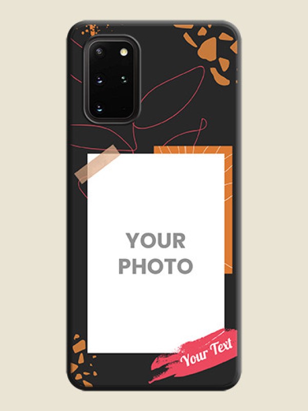 Custom Orange Photo Frame on Space Black Custom Soft Matte Phone Back Cover - Galaxy S20 Plus - alternate view