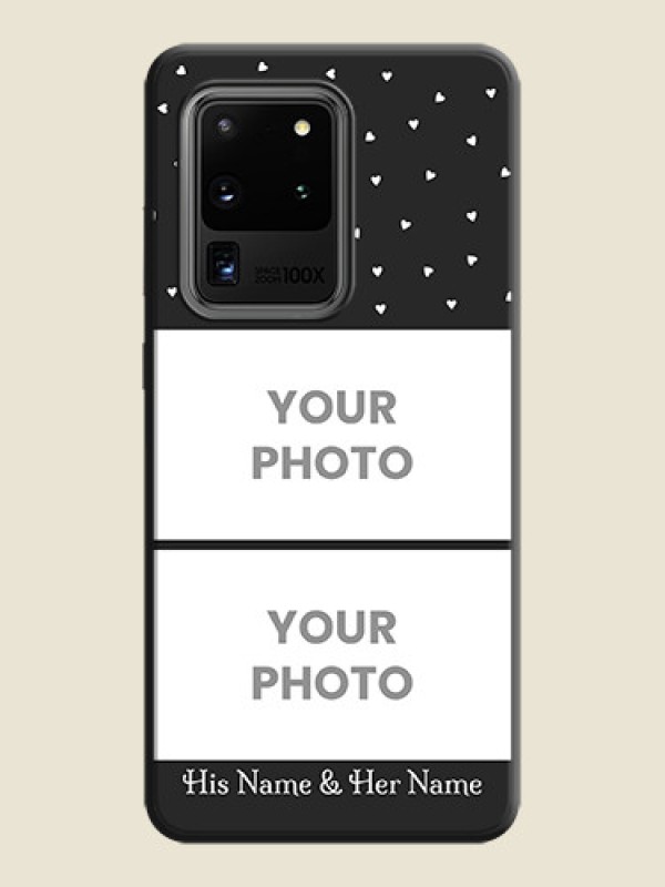 Custom Miniature Love Symbols with Name on Space Black Custom Soft Matte Back Cover - Galaxy S20 Ultra - alternate view