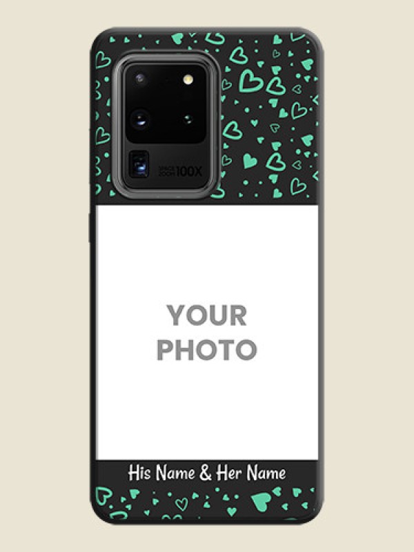 Custom Sea Green Indefinite Love Pattern - Photo on Space Black Soft Matte Mobile Cover - Galaxy S20 Ultra - alternate view