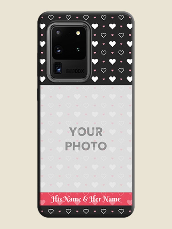 Custom White Color Love Symbols with Text Design - Photo on Space Black Soft Matte Phone Cover - Galaxy S20 Ultra - alternate view