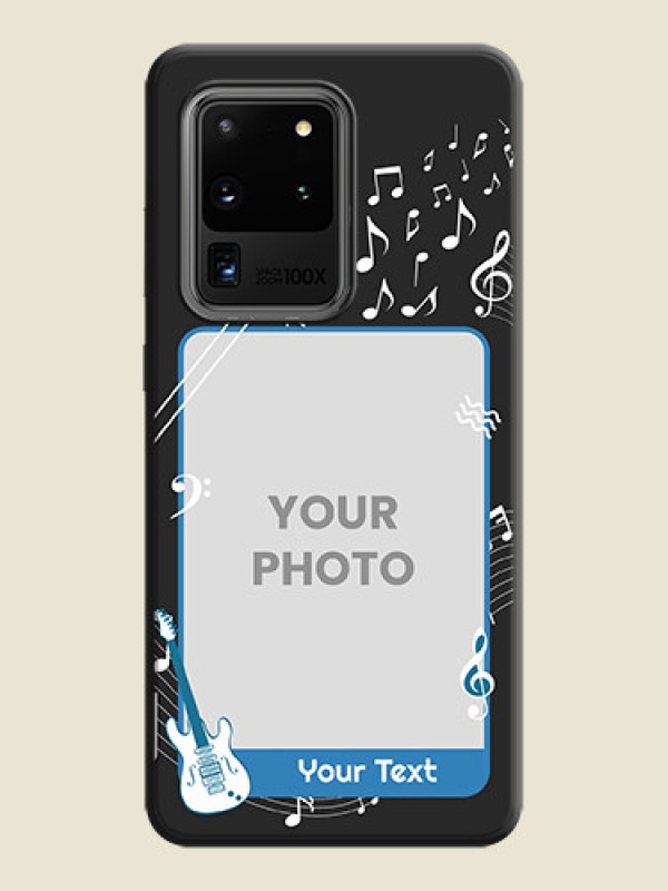 Custom Musical Theme Design with Text - Photo on Space Black Soft Matte Mobile Case - Galaxy S20 Ultra - alternate view