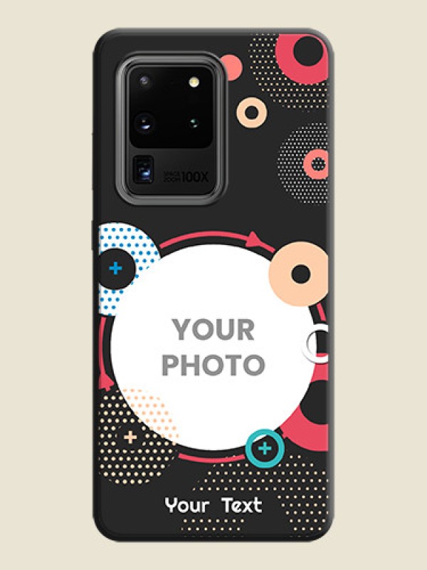 Custom Multicoloured Round Image on Personalised Space Black Soft Matte Cases - Galaxy S20 Ultra - alternate view
