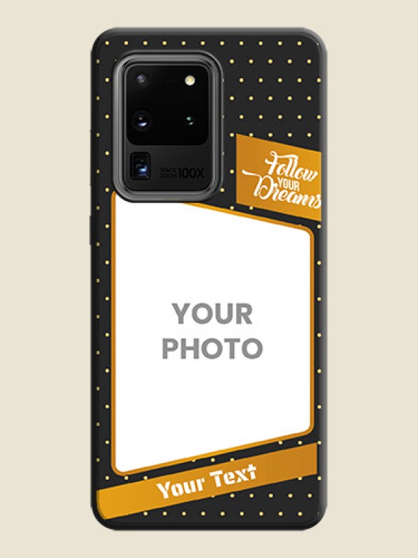 Custom Follow Your Dreams with White Dots on Space Black Custom Soft Matte Phone Cases - Galaxy S20 Ultra - alternate view