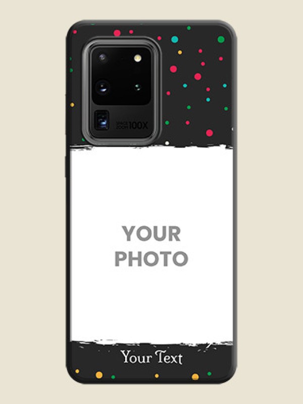 Custom Multicolor Dotted Pattern with Text on Space Black Custom Soft Matte Phone Back Cover - Galaxy S20 Ultra - alternate view