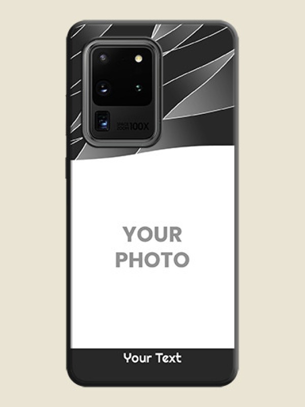 Custom Mixed Wave Lines - Photo on Space Black Soft Matte Mobile Cover - Galaxy S20 Ultra - alternate view
