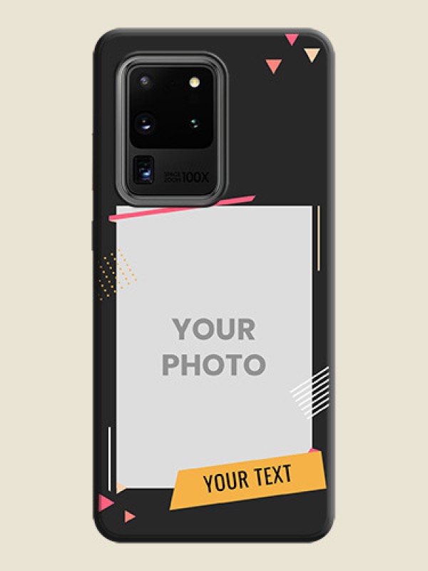 Custom Photo Frame with Triangle Small Dots - Photo on Space Black Soft Matte Back Cover - Galaxy S20 Ultra - alternate view