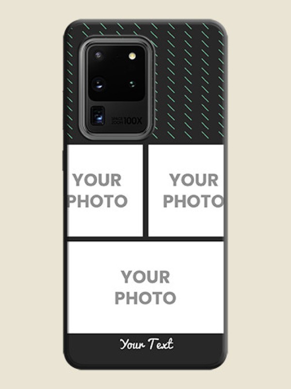 Custom Cross Dotted Pattern with 2 Image Holder  on Personalised Space Black Soft Matte Cases - Galaxy S20 Ultra - alternate view