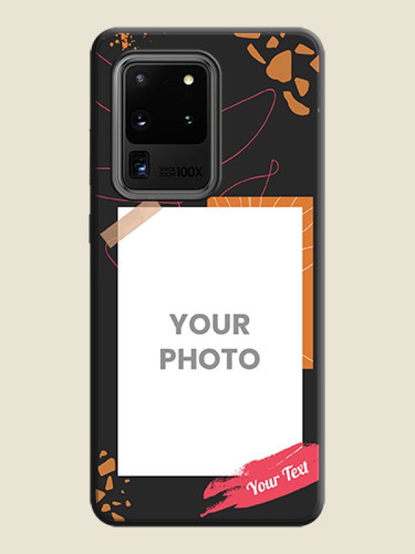 Custom Orange Photo Frame on Space Black Custom Soft Matte Phone Back Cover - Galaxy S20 Ultra - alternate view