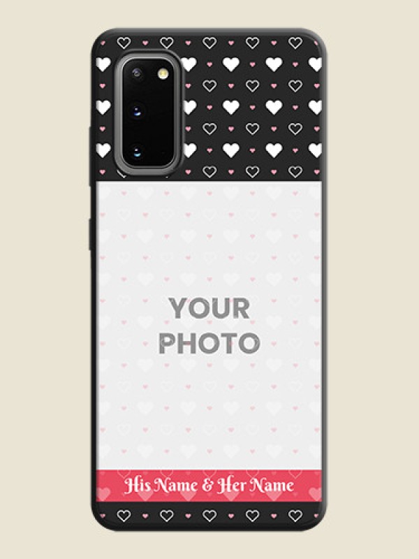 Custom White Color Love Symbols with Text Design - Photo on Space Black Soft Matte Phone Cover - Galaxy S20 - alternate view
