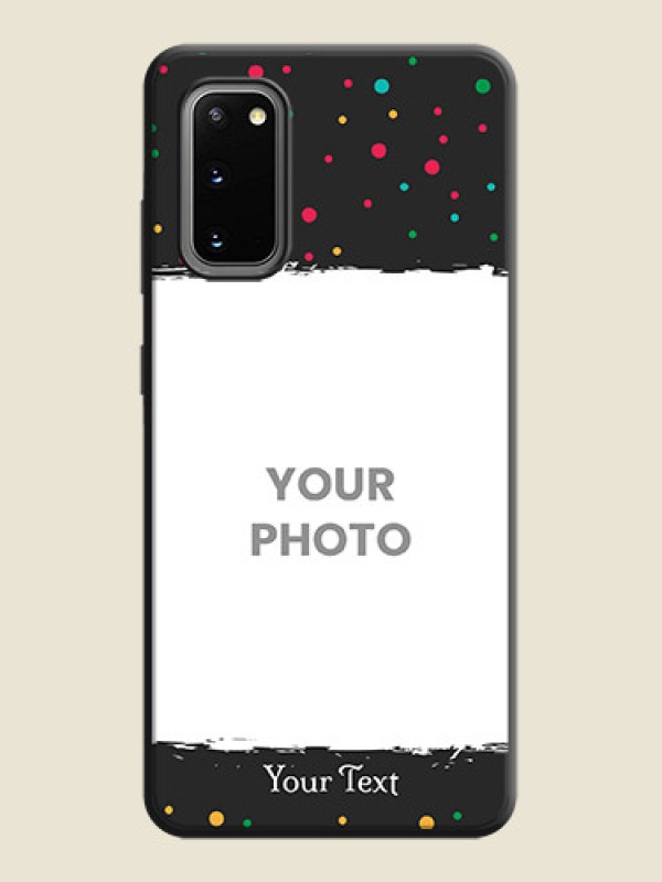 Custom Multicolor Dotted Pattern with Text on Space Black Custom Soft Matte Phone Back Cover - Galaxy S20 - alternate view