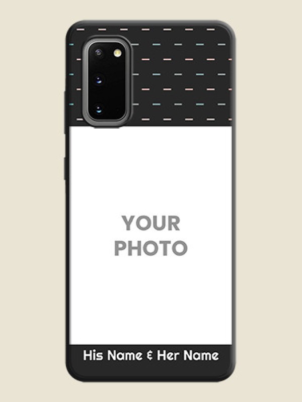 Custom Line Pattern Design with Text on Space Black Custom Soft Matte Phone Back Cover - Galaxy S20 - alternate view