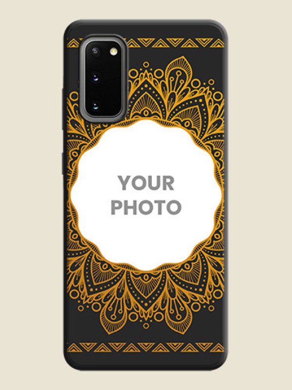 Custom Round Image with Floral Design - Photo on Space Black Soft Matte Mobile Cover - Galaxy S20 - alternate view