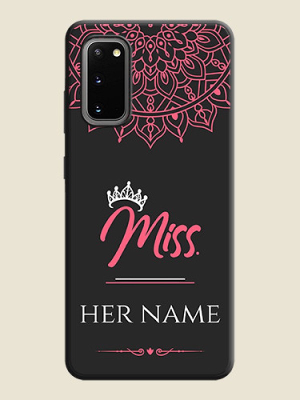 Custom Mrs Name with Floral Design on Space Black Personalized Soft Matte Phone Covers - Galaxy S20 - alternate view