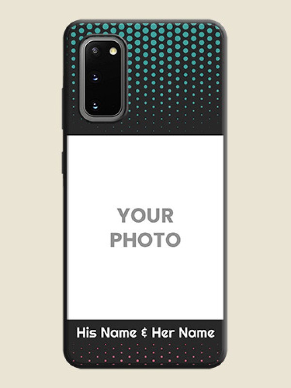Custom Faded Dots with Grunge Photo Frame and Text on Space Black Custom Soft Matte Phone Cases - Galaxy S20 - alternate view