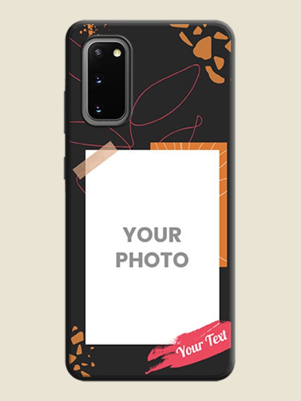 Custom Orange Photo Frame on Space Black Custom Soft Matte Phone Back Cover - Galaxy S20 - alternate view