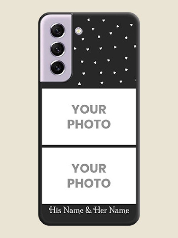 Custom Miniature Love Symbols with Name on Space Black Custom Soft Matte Back Cover - Galaxy S21 FE 5G - alternate view