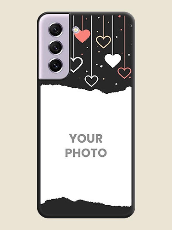 Custom Love Hangings with Splash Wave Picture on Space Black Custom Soft Matte Phone Back Cover - Galaxy S21 FE 5G - alternate view