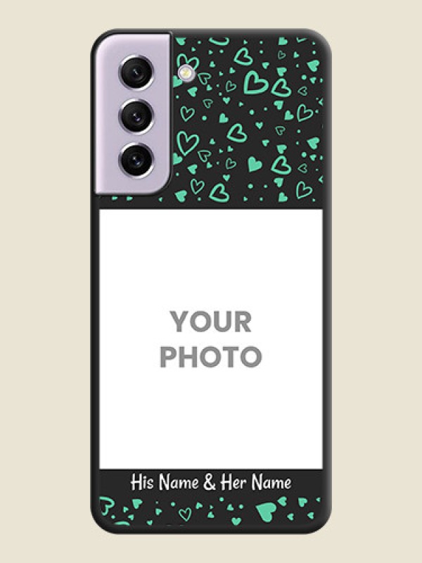 Custom Sea Green Indefinite Love Pattern on Photo on Space Black Soft Matte Mobile Cover - Galaxy S21 FE 5G - alternate view
