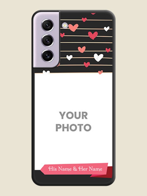 Custom Love Pattern with Name on Pink Ribbon  on Photo on Space Black Soft Matte Back Cover - Galaxy S21 FE 5G - alternate view
