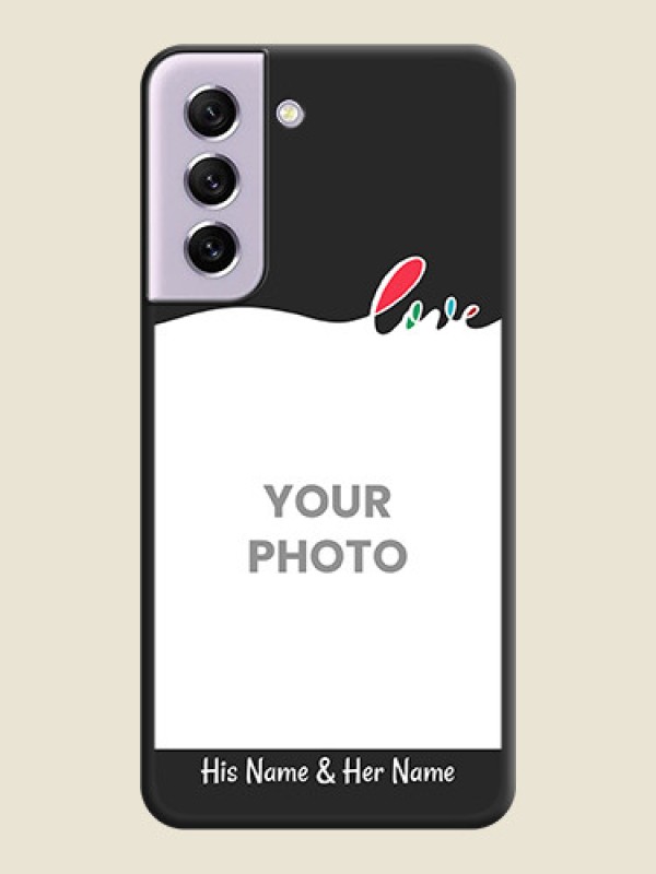 Custom Fall in Love Pattern with Picture on Photo on Space Black Soft Matte Mobile Case - Galaxy S21 FE 5G - alternate view