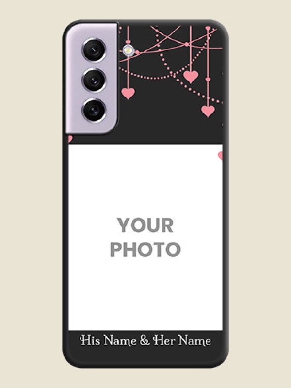 Custom Pink Love Hangings with Text on Space Black Custom Soft Matte Back Cover - Galaxy S21 FE 5G - alternate view