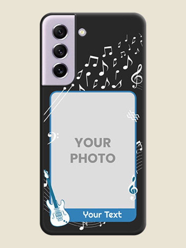 Custom Musical Theme Design with Text on Photo on Space Black Soft Matte Mobile Case - Galaxy S21 FE 5G - alternate view
