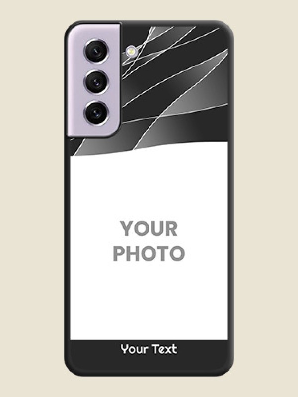 Custom Mixed Wave Lines on Photo on Space Black Soft Matte Mobile Cover - Galaxy S21 FE 5G - alternate view