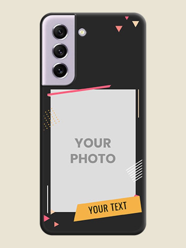 Custom Photo Frame with Triangle Small Dots on Photo on Space Black Soft Matte Back Cover - Galaxy S21 FE 5G - alternate view